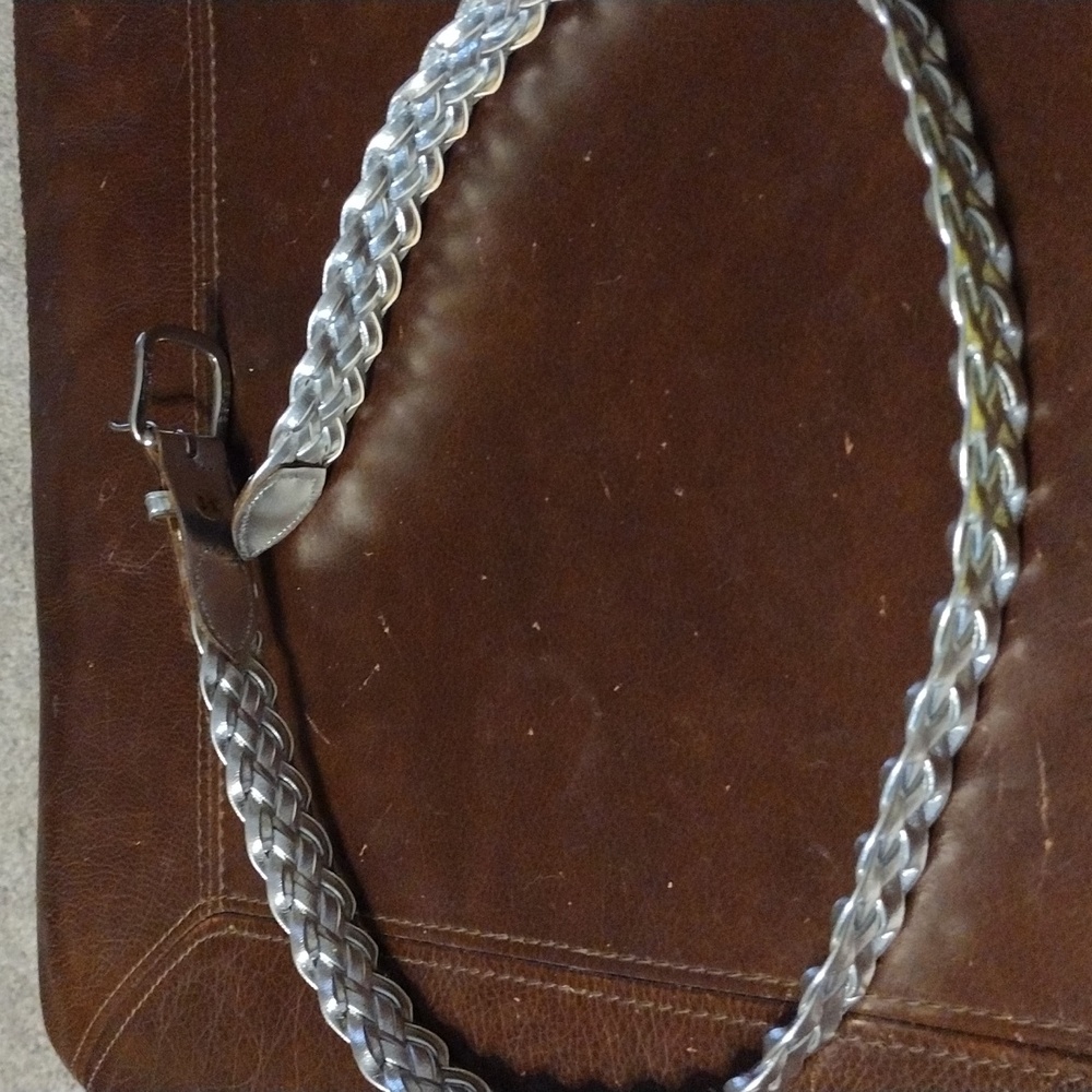 Silver braided belt s-m